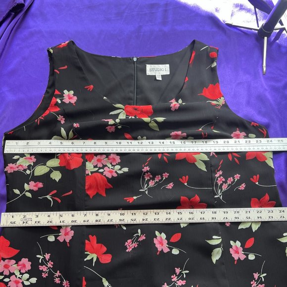 πStudio One Georgette Fabric Floral Sleeveless Midi Dress - Picture 10 of 15